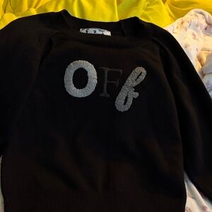 Off-White Black Sweater with Blue Label